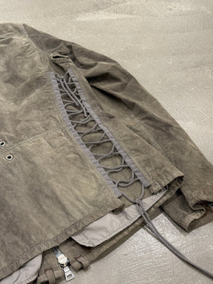2000s Prada moto lace leather jacket