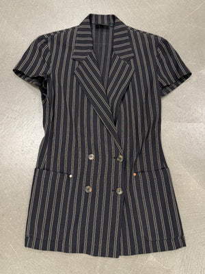 1990s Jean Paul Gaultier pinstripe double-breasted blazer