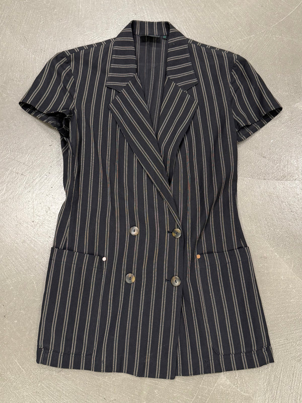 1990s Jean Paul Gaultier pinstripe double-breasted blazer