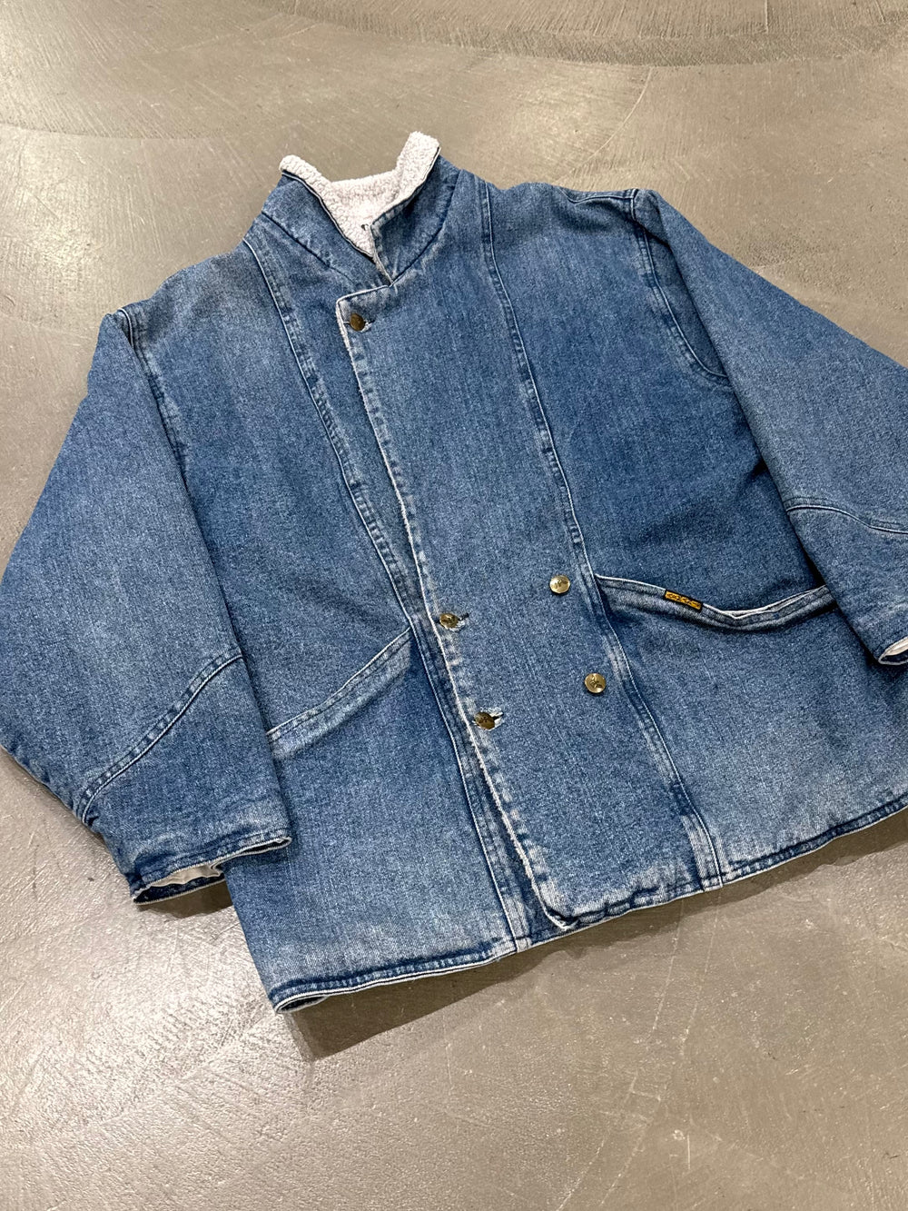 1980s Giorgio Armani shearling denim coat