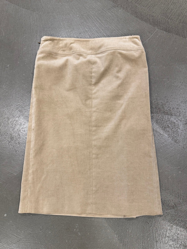 A/W2002 Gucci by Tom Ford velour lace-up midi skirt