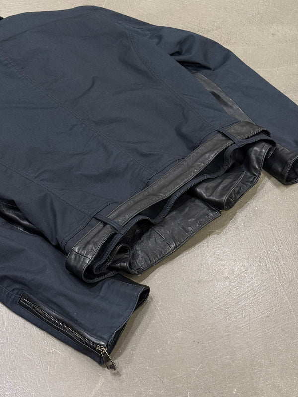 2000s Versace hybrid moto biker leather jacket