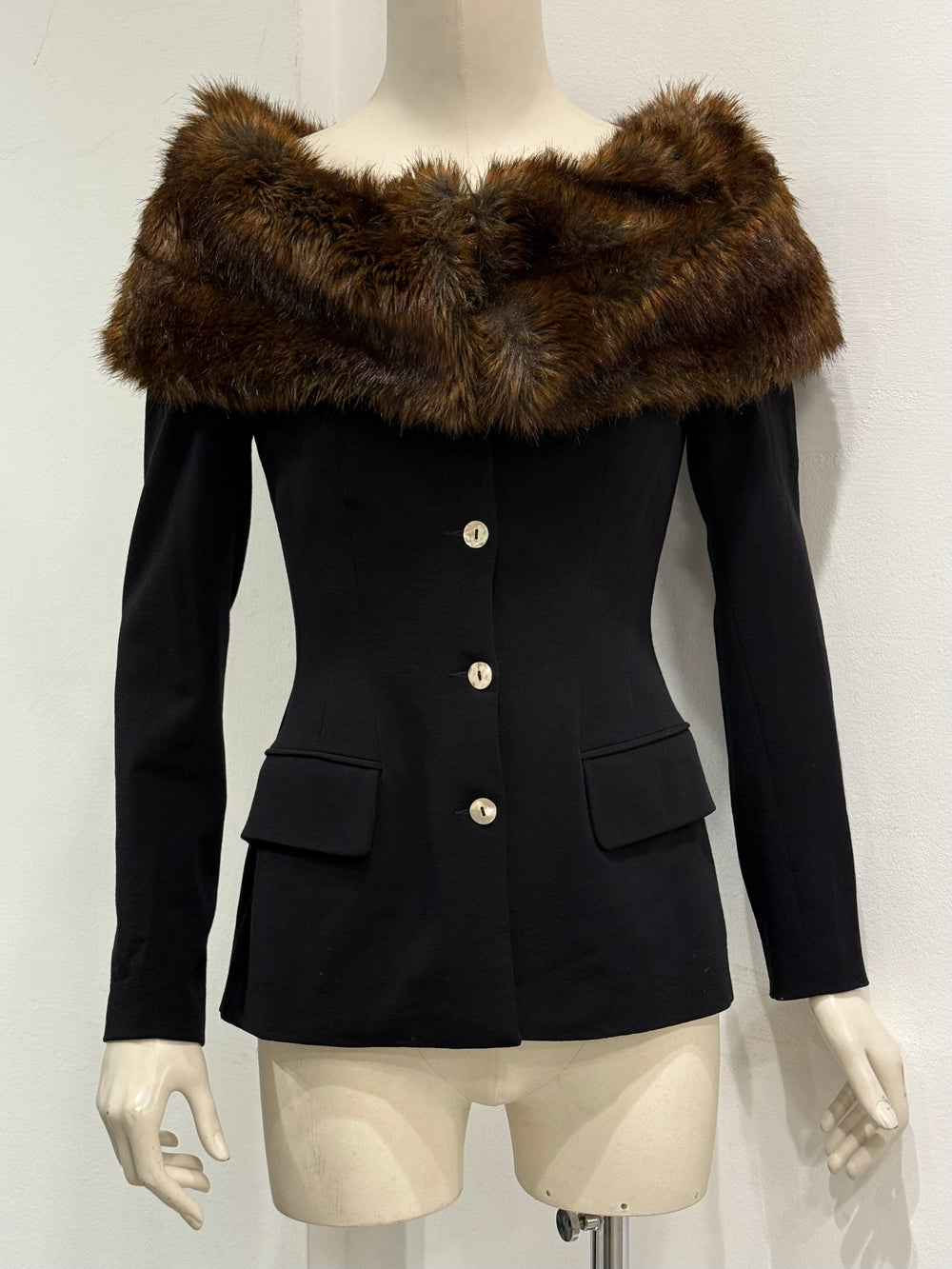 2000s Plein Sud blazer with detachable fur