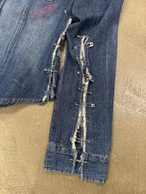 Load image into Gallery viewer, 2000s Dolce &amp; Gabbana safety pin painted denim shirt
