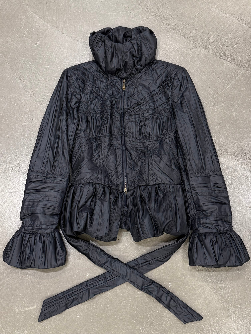 2000s Roberto Cavalli nylon belted puffer jacket