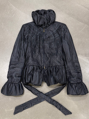 2000s Roberto Cavalli nylon belted puffer jacket