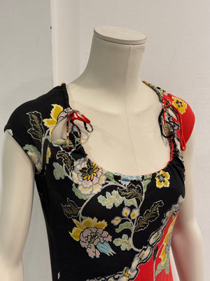 S/S 2003 Roberto Cavalli "Chinoiserie" floral top