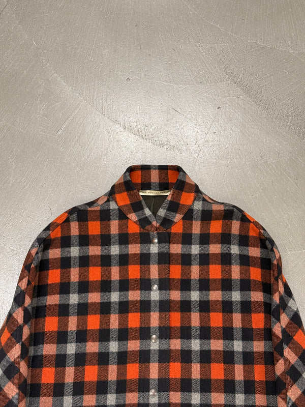 2000s Balenciaga by Nicolas Ghesquière gingham flannel boxy jacket