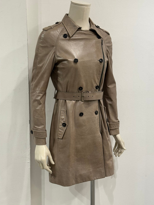 2000s Miu Miu leather trench coat
