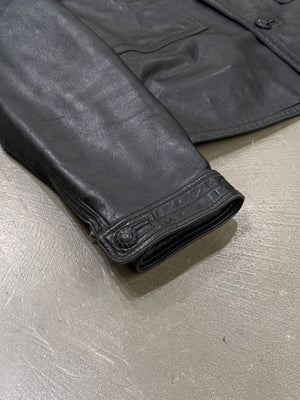 1990s Gianni Versace oversized cropped leather jacket