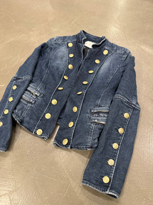 2010s Balmain military buttons denim jacket