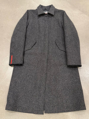 2000s Prada single breasted long wool coat
