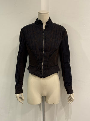A/W2002 Alexander McQueen runway corseted denim jacket