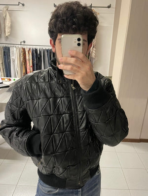 1980s Armani leather bomber jacket