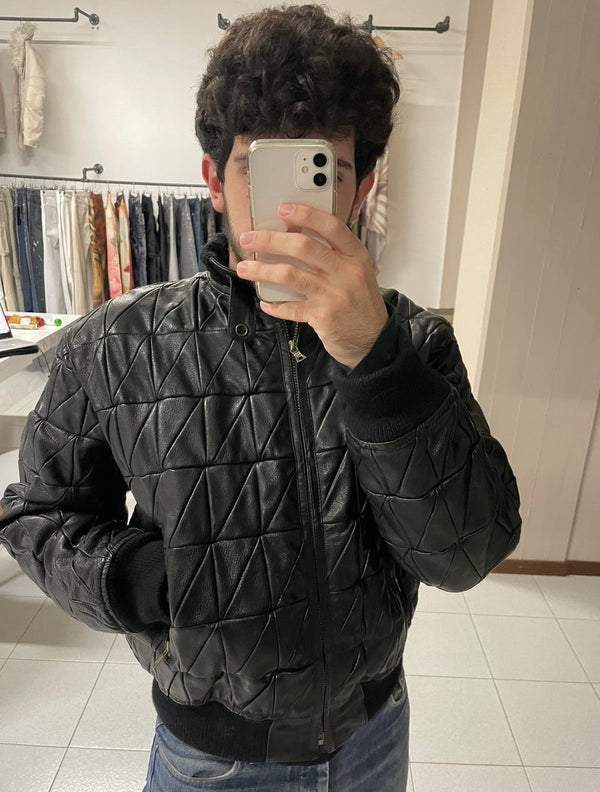 1980s Armani leather bomber jacket