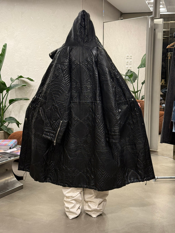 A/W1990 Gianni Versace embossed leather runway coat