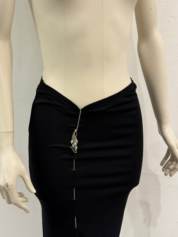2003 Jean Paul Gaultier draped strapless mini dress & skirt with chain