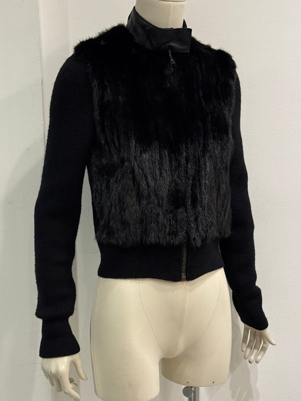 2000s Prada mink fur cardigan
