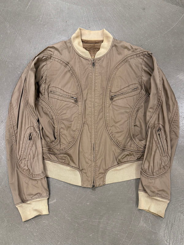 2000s Marithe Francois Girbaud cropped paneled bomber jacket
