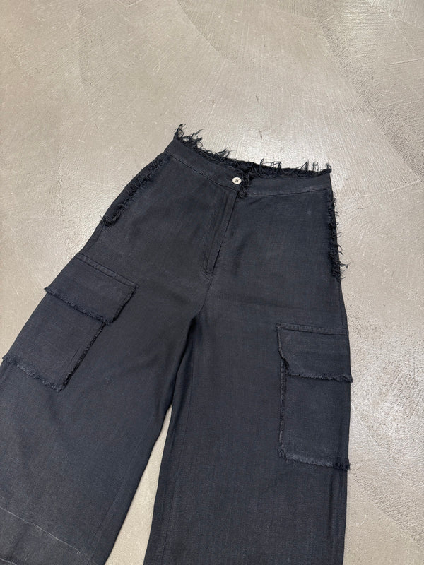 2017 Margiela MM6 wide distressed cargo shorts