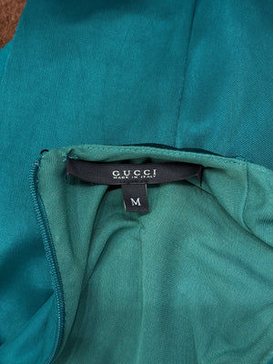 2008 Gucci draped green dress
