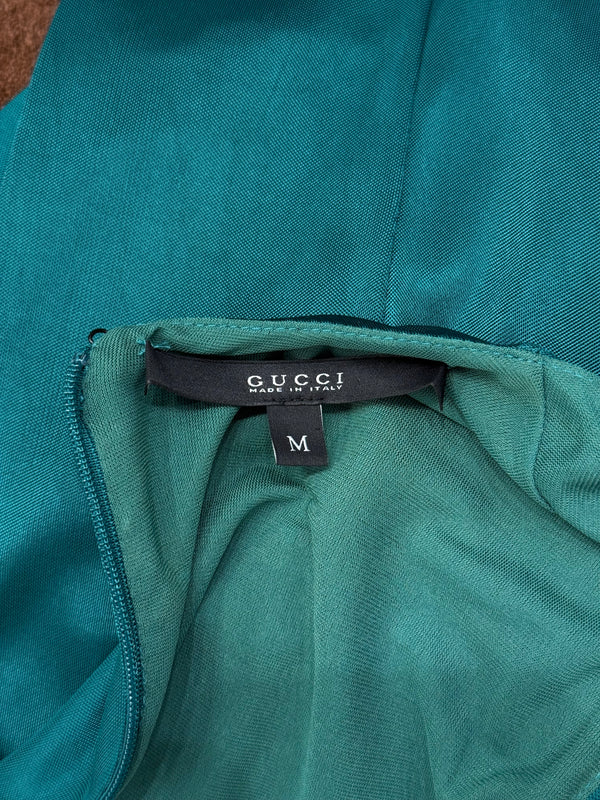 2008 Gucci draped green dress