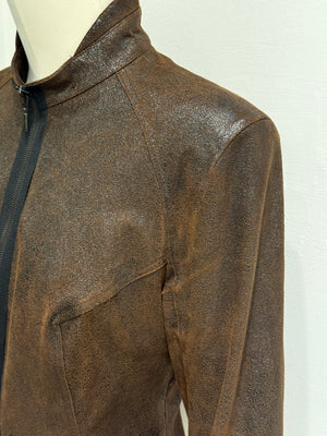 2000s Plein Sud distressed leather jacket