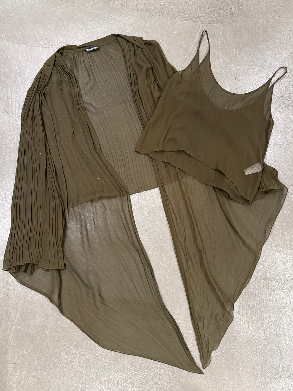 A/W2014 Tom Ford drape asymmetric cape and top set