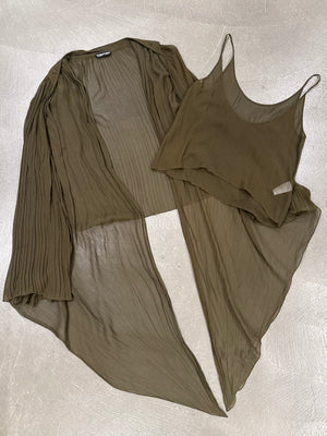 A/W2014 Tom Ford drape asymmetric cape and top set
