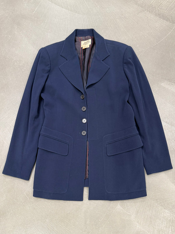 1990s Hermes wool tailored blazer