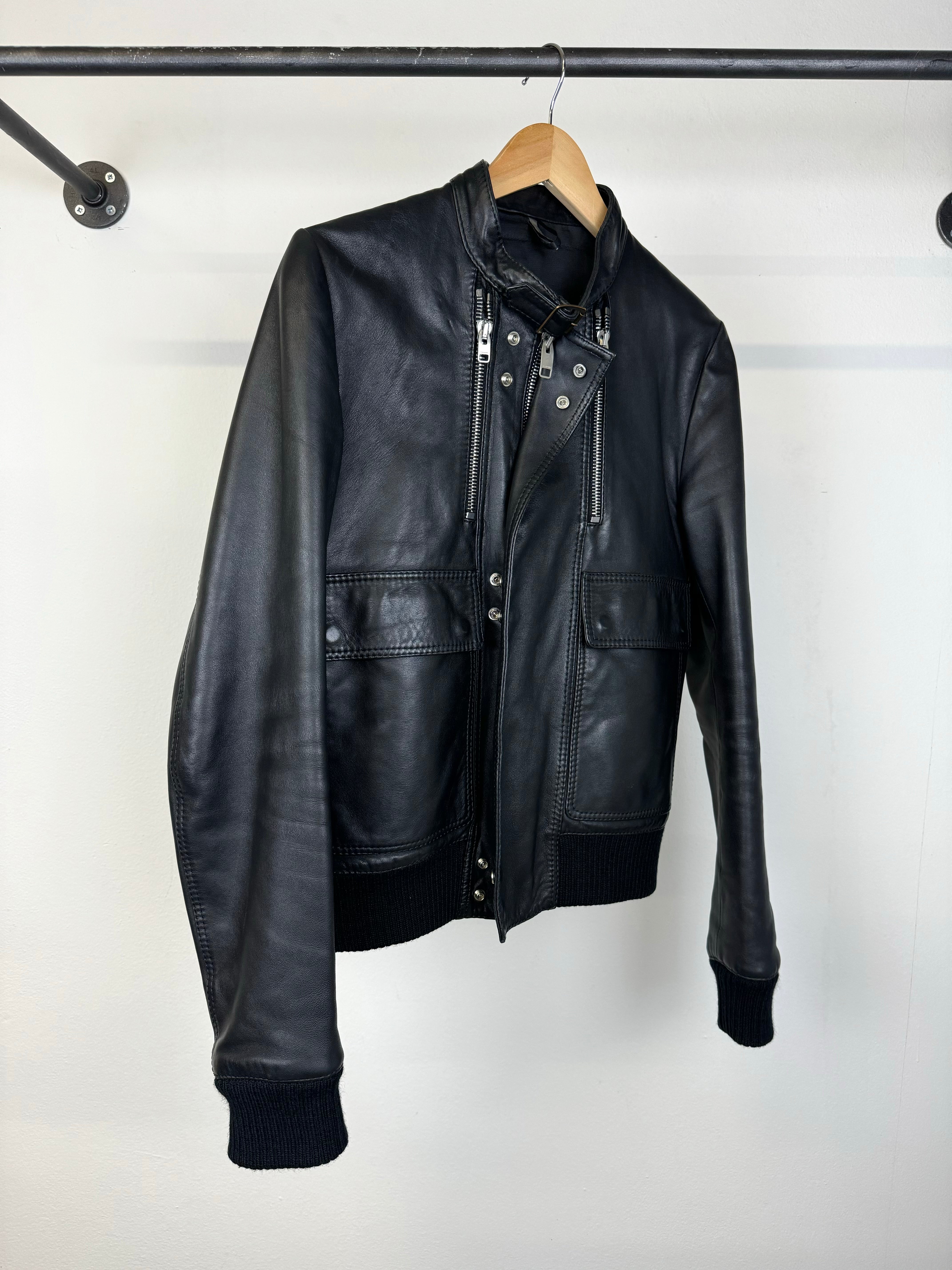 A/W 2007 Dior Homme by Hedi Slimane runway leather bomber jacket