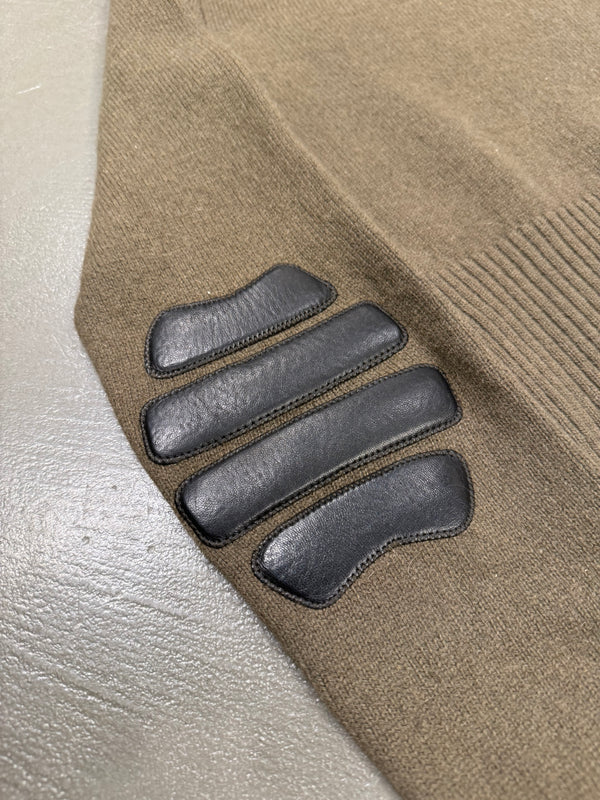 A/W 1999 Prada biker knit sweater with leather patches