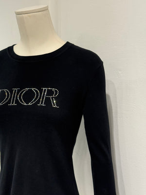 2005 Christian Dior by Galliano Swarovski logo longsleeve