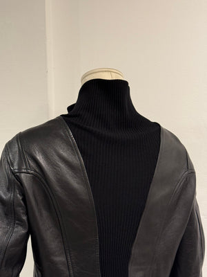 A/W2002 Gucci by Tom Ford ribbed collar leather jacket
