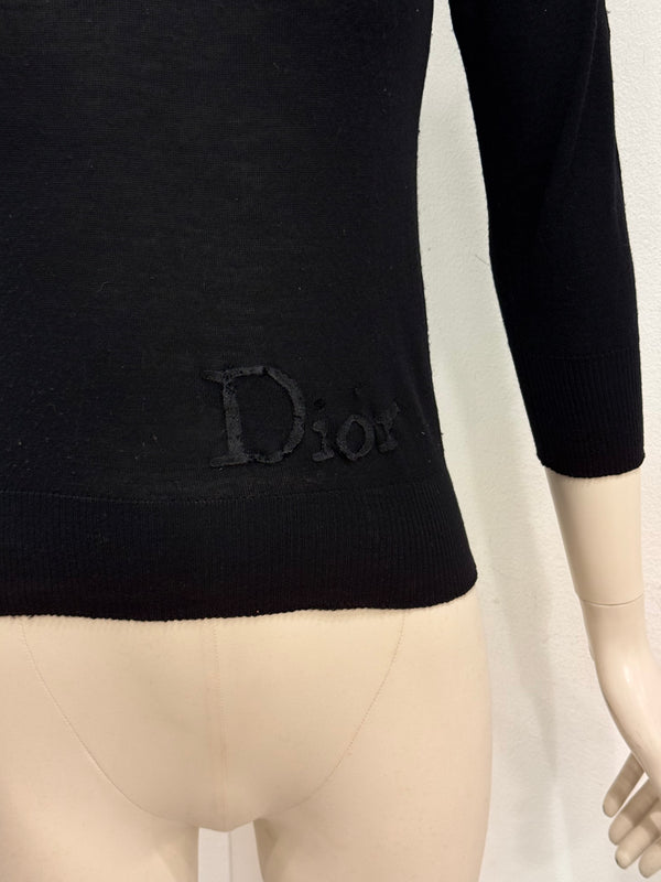A/W2005 Christian Dior by John Galliano velvet logo rose knit