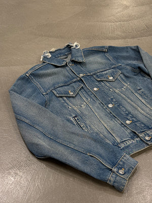 2016 Balenciaga back embroidered logo denim jacket