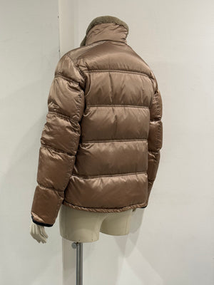 2000s Prada shearling-collar puffer jacket