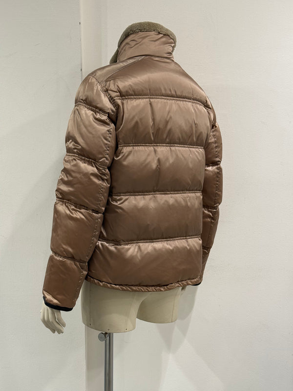 2000s Prada shearling-collar puffer jacket