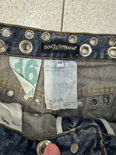 Load image into Gallery viewer, SS2006 Dolce &amp; Gabbana eyelet studded holed jeans
