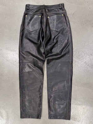 1999 Roberto Cavalli leather pants with gold detail