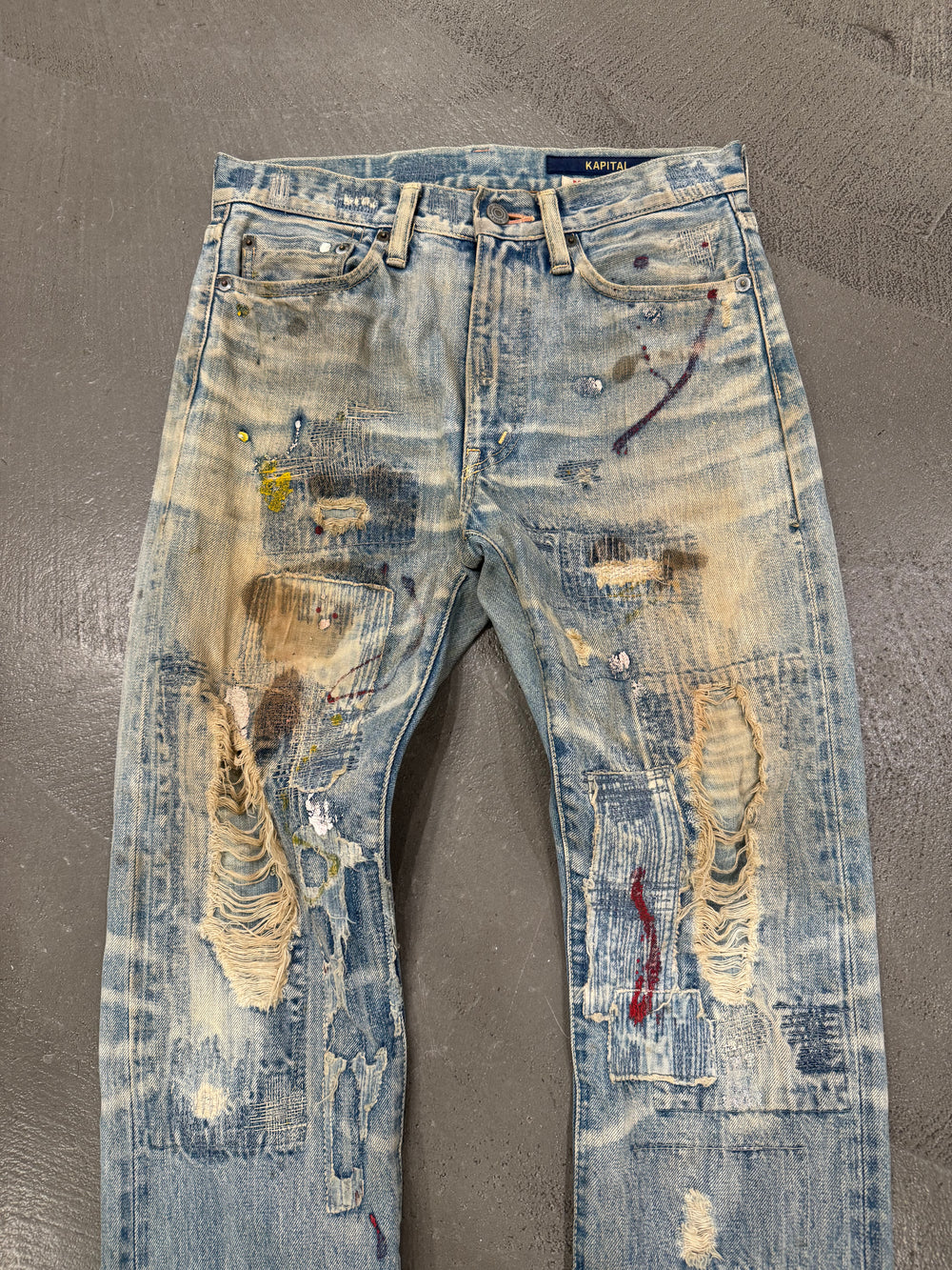 2000s Kapital boro stained distressed jeans