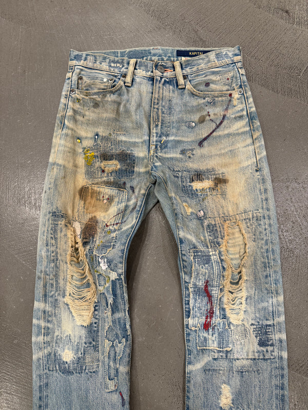 2000s Kapital boro stained distressed jeans