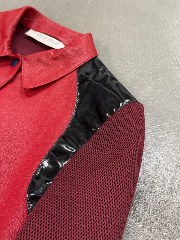 S/S2000 Miu Miu runway varsity leather jacket