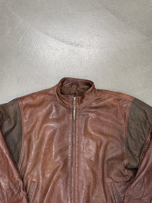 1980s Gianni Versace metallic chainmail belted leather jacket