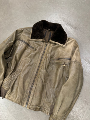 1980s Gianni Versace iconic leather bomber jacket