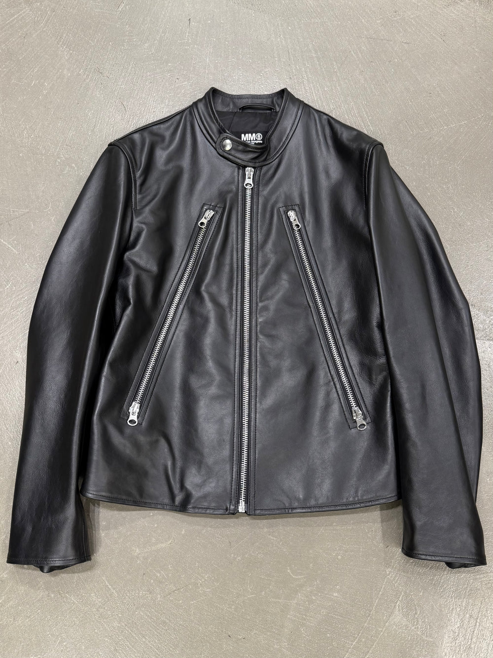 2020s Maison Margiela "5-Zip" leather biker jacket