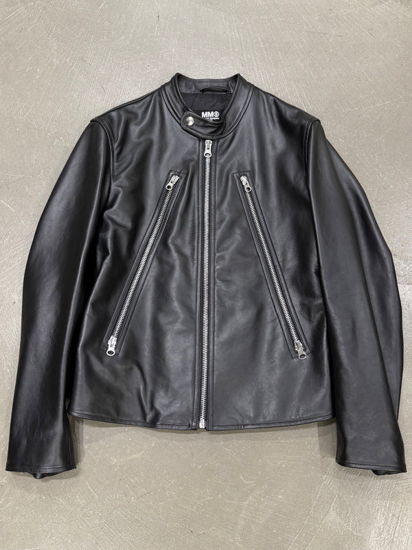 2020s Maison Margiela "5-Zip" leather biker jacket