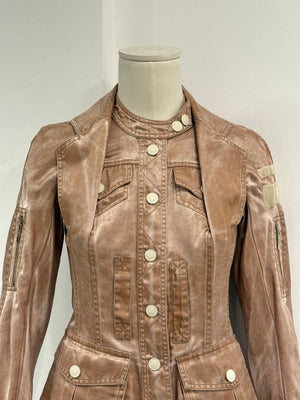 S/S2005 Christian Dior by Galliano runway silk officer jacket
