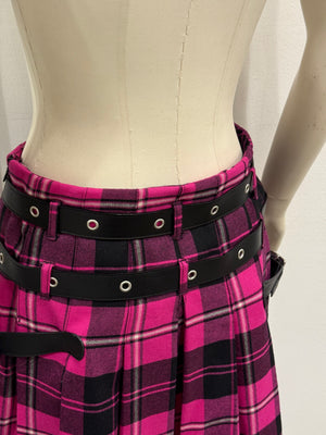 A/W2003 Dolce & Gabbana bondage tartan runway skirt