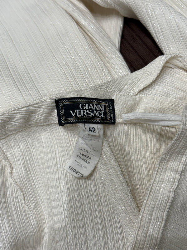 1990s Gianni Versace coated viscose pants